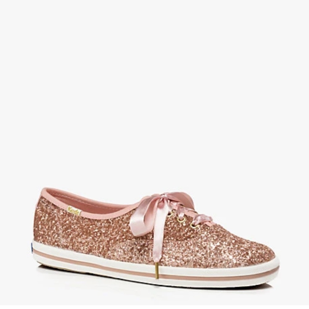 Kate Spade rose gold glitter sneaker